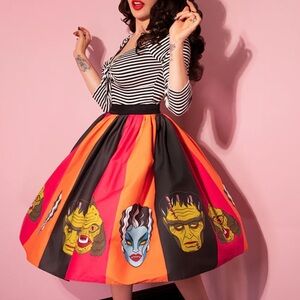 EUC- Vixen by Micheline Pitt- Monster Mash Swing Skirt- Med.